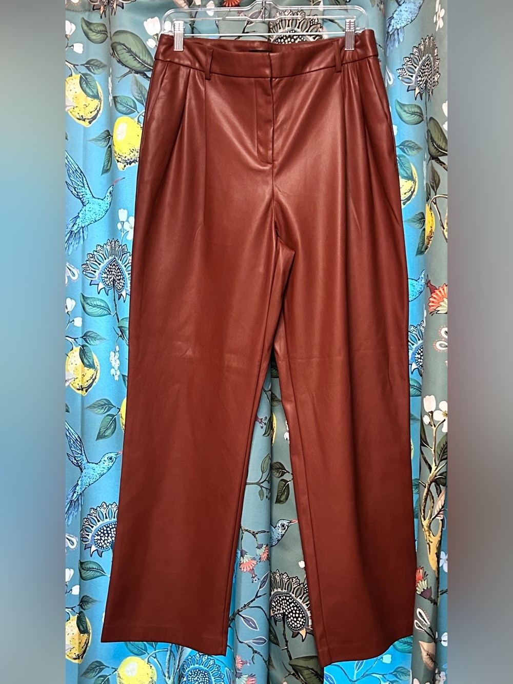 House of Harlow 1960 Wide Leg Faux Leather Pants - Russet